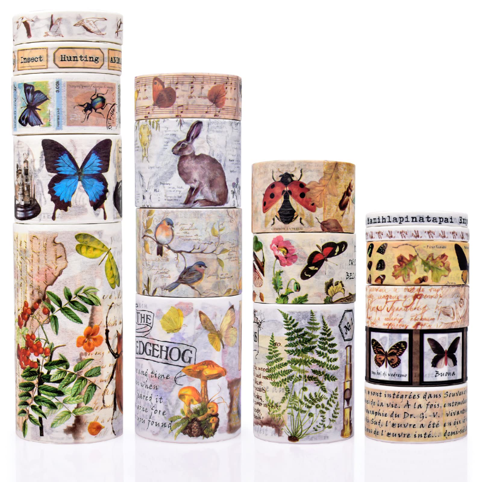 HASTHIP 18 Rolls Washi Tape Set Vintage Sticker Retro Aesthetic Decorative Masking Tape Aesthetic Washi Tape for Scrapbook Supplies, Junk Journal, Bullet Journal HASTHIP 18 Rolls Washi Tape Set Vintage Sticker Retro Aesthetic Decorative Masking Tape Aesthetic Washi Tape for Scrapbook Supplies, Junk Journal, Bullet Journal